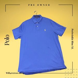 Men’s XL Classic Fit Periwinkle Blue Polo Yellow Pony